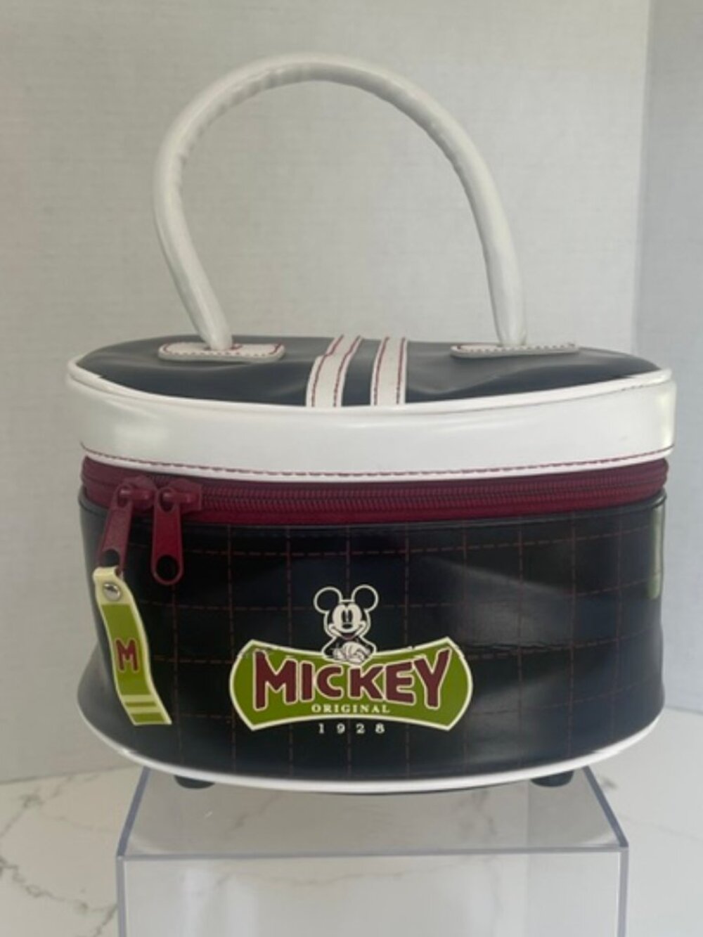 Vintage Disney "Mickey Unlimited" line faux-leather vanity/cosmetic bag.